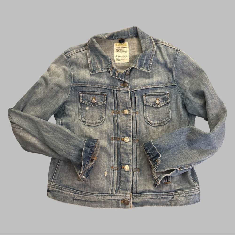 J.CREW Womenβs Light Blue Denim Jacket Size Large